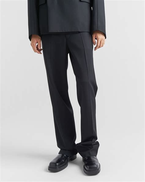 prada wool trousers|Prada black trousers.